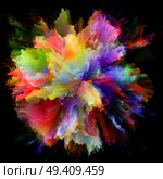 Color Emotion series. Visually attractive backdrop made of color burst splash explosion for works on imagination, creativity art and design. Стоковое фото, агентство Ingram Publishing / Фотобанк Лори