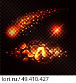 Concept of twinkle actions on transparent background. Vector illustration of fading star, multiplied circles and burning radiance.. Set of Twinkle Actions on Transparent Background. Стоковая иллюстрация, агентство Ingram Publishing / Фотобанк Лори
