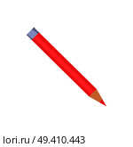 Red sharp pencil with silver end vector illustration isolated on white background. Colorful crayon in flat style design, drawing object. Red Pencil with Silver End Vector Illustration. Стоковая иллюстрация, агентство Ingram Publishing / Фотобанк Лори