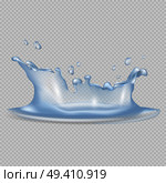 Water splash with flying droplets in different directions after fallen raindrop on transparent background vector illustration.. Water Splash after Fallen Raindrop on Transparent. Стоковая иллюстрация, агентство Ingram Publishing / Фотобанк Лори
