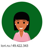 Happy waitress in red pinner vector illustration isolated. Pleasant professional fast food restaurant worker in flat design cartoon style. Happy Waitress in Red Pinner Vector Illustration. Стоковая иллюстрация, агентство Ingram Publishing / Фотобанк Лори