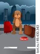 A vector illustration of sad dog waiting for someone to adopt him. Стоковая иллюстрация, агентство Ingram Publishing / Фотобанк Лори