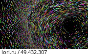 Wide format abstract background, optical illusion of gradient effect. Stipple effect. Rhythmic noise particles. Grain texture. Black background. Full HD wallpaper with colorful strokes. widescreen background, grain texture, vector abstract illustration. Стоковая иллюстрация, агентство Ingram Publishing / Фотобанк Лори