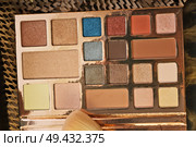 fashion set of new cosmetics palettes. close up. Стоковое фото, агентство Ingram Publishing / Фотобанк Лори