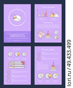 Statistics optimisation and world map data, start up offer and business liability, posters collection with text sample and titles vector illustration. Statistics Optimisation Data Vector Illustration. Стоковая иллюстрация, агентство Ingram Publishing / Фотобанк Лори