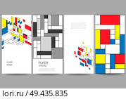 The minimalistic vector illustration of the editable layout of flyer, banner design templates. Abstract polygonal background, colorful mosaic pattern, retro bauhaus de stijl design. The minimalistic vector illustration of the editable layout of flyer, banner design templates. Abstract polygonal background, colorful mosaic pattern, retro bauhaus de stijl design. Стоковая иллюстрация, агентство Ingram Publishing / Фотобанк Лори