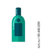 Natural micellar water for skincare in blue plastic bottle isolated vector illustration on white background. Liquid medical cosmetic means for face.. Micellar Water for Skincare in Blue Plastic Bottle. Стоковая иллюстрация, агентство Ingram Publishing / Фотобанк Лори
