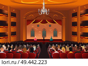 A vector illustration of spectators inside a theater. Стоковая иллюстрация, агентство Ingram Publishing / Фотобанк Лори