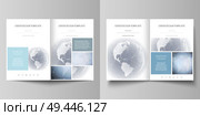 The minimalistic vector illustration of the editable layout of two A4 format modern covers design templates for brochure, flyer, report. Abstract futuristic network shapes. High tech background. The minimalistic vector illustration of the editable layout of two A4 format modern covers design templates for brochure, flyer, report. Abstract futuristic network shapes. High tech background. Стоковая иллюстрация, агентство Ingram Publishing / Фотобанк Лори