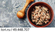 Pine buds for treating colds.Pine buds.Dried pine shoots. Pine buds, natural healer. Стоковое фото, агентство Ingram Publishing / Фотобанк Лори