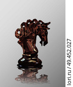 Low poly 3d design of knight chess piece. Vector triangulation with reflection. Стоковая иллюстрация, агентство Ingram Publishing / Фотобанк Лори