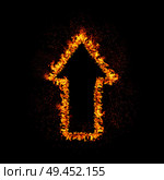 Flaming arrow grow up isolated on black background. Стоковое фото, агентство Ingram Publishing / Фотобанк Лори