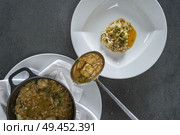 Top view of Beautiful and tasty gourmet food. Стоковое фото, агентство Ingram Publishing / Фотобанк Лори