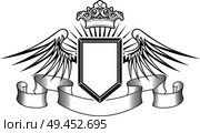 Heraldry shield with angel wings and crown. Стоковая иллюстрация, иллюстратор VectorTradition / Фотобанк Лори