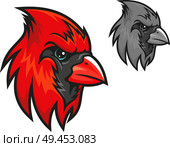 Red cardinal bird in cartoon style. Стоковая иллюстрация, иллюстратор VectorTradition / Фотобанк Лори