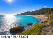 Playa Illot del Torn Hospitalet del Infant beach in Costa dorada of Tarragona Catalonia L’ametlla. Стоковое фото, агентство Ingram Publishing / Фотобанк Лори