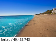 Cala Angels beach playa in Miami Platja of Tarragona at costa Dorada of Catalonia. Стоковое фото, агентство Ingram Publishing / Фотобанк Лори