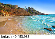 Cala Penya Tallada Salou beach in Tarragona of Catalonia. Стоковое фото, агентство Ingram Publishing / Фотобанк Лори