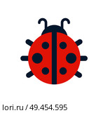 Ladybug with dots, bug creature with antenna and pattern on body, lady beetle with little legs vector illustration isolated on white background. Ladybug with Dots Creature Vector Illustration. Стоковая иллюстрация, агентство Ingram Publishing / Фотобанк Лори