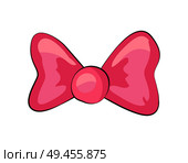 Pink bow silky decorative element isolated on white vector illustration. Satin tape for head decoration, decor object in flat style design, cartoon bows. Pink Bow Silky Decorative Element Isolated White. Стоковая иллюстрация, агентство Ingram Publishing / Фотобанк Лори