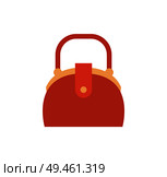 Cute vanity box, curved shape handle, red leather handbag, female bag with metal elements cartoon vector illustration isolated on white backdrop.. Cute Vanity Box Sketch Isolated on White Backdrop. Стоковая иллюстрация, агентство Ingram Publishing / Фотобанк Лори