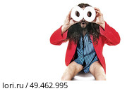 Dark-haired guy in the rest room. Стоковое фото, агентство Ingram Publishing / Фотобанк Лори