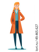 A woman confidently stands with her hands on her hips, displaying a posture of self-assurance and assertiveness. Стоковое AI-изображение, AI-художник Данила Большаков / Фотобанк Лори