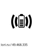 Smartphone Wireless Charging Icon isolated on white background. Стоковая иллюстрация, агентство Ingram Publishing / Фотобанк Лори