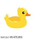 ducky bath toy flat vector color icon. Стоковая иллюстрация, агентство Ingram Publishing / Фотобанк Лори