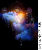 Logic of Fate. Platonic Space series. Abstract fractal nebula and mystic signs on subject of inner Self, astrology, the occult, witchcraft, magic and its symbols. Стоковое фото, агентство Ingram Publishing / Фотобанк Лори
