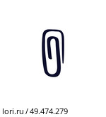 Paperclip metal item for office supply icon vector. Papers fastener metallic object, equipment for binding documents and pages together, steel clip. Paperclip Metal Item for Office Supply Icon Vector. Стоковая иллюстрация, агентство Ingram Publishing / Фотобанк Лори