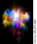Logic of Fate. Platonic Space series. Abstract fractal nebula and mystic signs on subject of inner Self, astrology, the occult, witchcraft, magic and its symbols. Стоковое фото, агентство Ingram Publishing / Фотобанк Лори