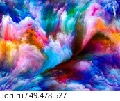 Abstract Color series. Design composed of colorful paint in motion on canvas as a metaphor on the subject of art, creativity and imagination. Стоковое фото, агентство Ingram Publishing / Фотобанк Лори