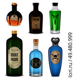 Colored and isolated realistic poison icon set different shapes colors and styles vector illustration. Realistic Poison Icon Set . Стоковая иллюстрация, агентство Ingram Publishing / Фотобанк Лори