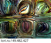 Liquid Pattern series. Design made of Stained glass reminiscent of Art Nouveau to serve as backdrop for projects related to Nature, beauty and spirituality. Стоковое фото, агентство Ingram Publishing / Фотобанк Лори