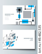 The minimalistic abstract vector illustration of editable layout of two creative business cards design templates. Abstract polygonal background, colorful mosaic pattern, retro bauhaus de stijl design. The minimalistic abstract vector illustration of editable layout of two creative business cards design templates. Abstract polygonal background, colorful mosaic pattern, retro bauhaus de stijl design. Стоковая иллюстрация, агентство Ingram Publishing / Фотобанк Лори