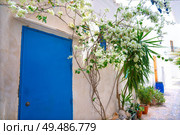 Ibiza Eivissa downtown Dalt Vila facades in Balearic Islands. Стоковое фото, агентство Ingram Publishing / Фотобанк Лори
