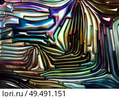 Liquid Pattern series. Abstract composition of Stained glass design reminiscent of Art Nouveau suitable in projects related to Nature, beauty and spirituality. Стоковое фото, агентство Ingram Publishing / Фотобанк Лори
