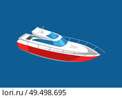 Rescue emergency sailboat, coast guard transportation vehicle sailing vector illustration icon isolated. Guarding transport boat, modern yacht sign. Rescue Emergency Sailboat, Coast Guard Transport. Стоковая иллюстрация, агентство Ingram Publishing / Фотобанк Лори