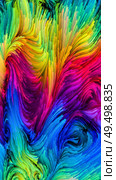 Color In Motion series. Interplay of liquid paint pattern on the subject of design, creativity and imagination to use as wallpaper for screens and devices. Стоковое фото, агентство Ingram Publishing / Фотобанк Лори