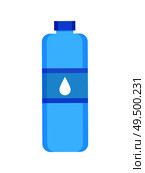 Plastic bottle with water isolated vector. Aqua bottled in container, fresh liquid against dehydration of human body. Healthy beverage in reservoir. Plastic Bottle with Water Vector Illustration. Стоковая иллюстрация, агентство Ingram Publishing / Фотобанк Лори