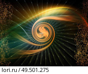 Swirling fractal structure and digital network components interplay on the subject of science and education. Стоковое фото, агентство Ingram Publishing / Фотобанк Лори