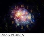 Fractal Clocks. Faces of Time series. Backdrop composed of clock dials and abstract elements for projects on science, education and modern technologies. Стоковое фото, агентство Ingram Publishing / Фотобанк Лори