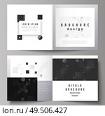 The vector illustration of the editable layout of two covers templates for square design bifold brochure, magazine, flyer, booklet. Abstract vector background with fluid geometric shapes. The vector illustration of the editable layout of two covers templates for square design bifold brochure, magazine, flyer, booklet. Abstract vector background with fluid geometric shapes. Стоковая иллюстрация, агентство Ingram Publishing / Фотобанк Лори