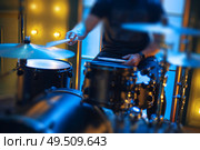 Drummer and drums at a concert. Стоковое фото, агентство Ingram Publishing / Фотобанк Лори