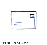 Envelope with paper mail message isolated icon vector. Correspondence and communication via paper and pages. Monochrome sketch outline mail and post. Envelope with Paper Mail Message Isolated Icon Vector. Стоковая иллюстрация, агентство Ingram Publishing / Фотобанк Лори