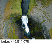 Icelandic waterfall from above. Стоковое фото, агентство Ingram Publishing / Фотобанк Лори