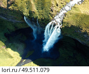Icelandic waterfall from above. Стоковое фото, агентство Ingram Publishing / Фотобанк Лори