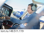 helicopter pilot ready for take off. Стоковое фото, агентство Ingram Publishing / Фотобанк Лори