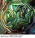 Liquid Pattern series. Composition of Stained glass design reminiscent of Art Nouveau on the subject of Nature, beauty and spirituality. Стоковое фото, агентство Ingram Publishing / Фотобанк Лори